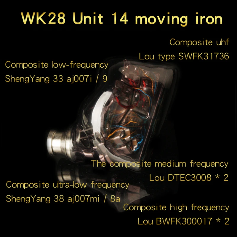 XIAOFAN WK28 14 сбалансированные арматурные шумоподавляющие музыкальные наушники hifi