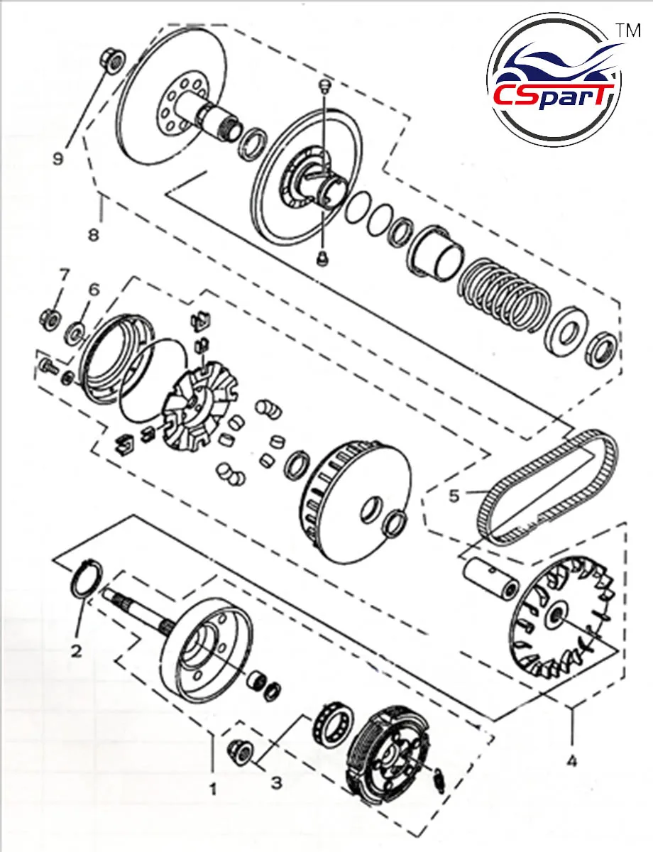 400 kit variador de embreagem primário embreagem transportadora assy