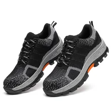 Best Price men Anti-piercing Safety Steel Toe Work Shoes Durable Breathable Steel Toe Protective Footwear Casual sneaker