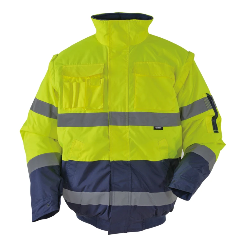 High Visibility Safety Jacket for Winter Waterproof Pilot Bomber Jacket