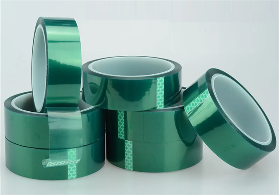 

66 Meters x Thickness 0.06mm High Temperature Green PET Tape PCB Masking Tape 5mm/10mm/12mm/15mm/20mm/25mm/30mm/50mm/100mm/400mm