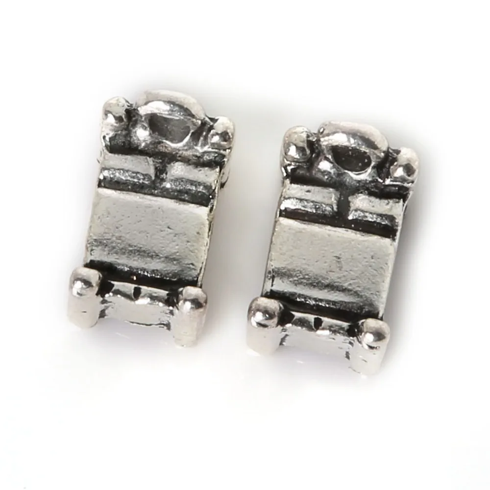 Penney 4pcs 13x9MM Antique Silver Alloy Bed Charms Pendant Jewelry Findings Penney 4pcs 13x9MM Antique Silver Alloy Bed Charms Pendant Jewelry Findings