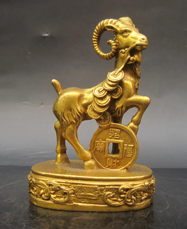 

wholesale bronze factory Copper crafts Good copper Small money sheep decoration home crafts copper lucky sheep decoration