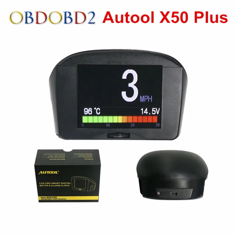 

AUTOOL X50 PLUS Car OBD Smart Digital&Early Alarm Fault Code Multi-Function Water Temperature Gauge Voltage Speed Meter Display