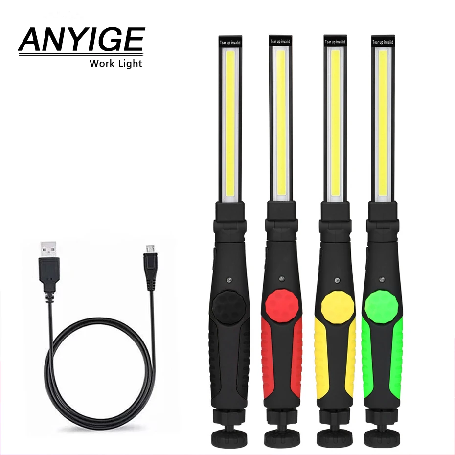 

ANYIGE Portable Flashlight COB LED Working Light USB Rechargeable Torch Magnetic Lantern Outdoor Camping Car Repairing Lamp