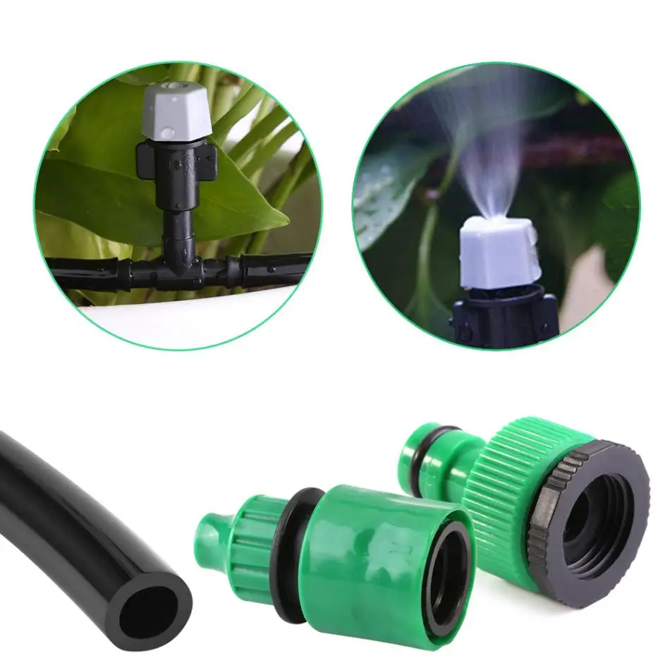 

Garden Faucet Connector Set Drip Watering Kit Micro Drip Misting Cooling System Hose Sprinkler Nozzle Patio Micro Irrigation Set