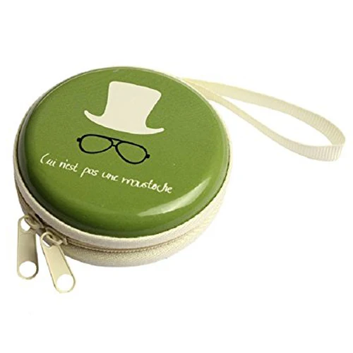 

Mini Box COIN PURSE SD Card Bag with zip Earphone Headset Carrying Case (Green)