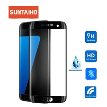 Suntaiho полное 3D изогнутое Закаленное стекло пленка для samsung Galaxy S7 S7 Edge 9H передний защитный экран протектор полное покрытие