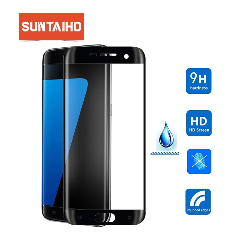 Suntaiho Full 3D Curved Tempered Glass Film For Samsung Galaxy S7 S7 Edge 9H Front Protective Screen Protector Full Coverage Suntaiho Full 3D Curved Tempered Glass Film For Samsung Galaxy S7 S7 Edge 9H Front Protective Screen Protector Full Coverage