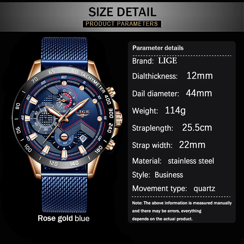 LIGE мужские s часы лучший бренд класса люкс водонепроницаемые спортивные хронограф модные часы кварцевые часы мужские дропшиппинг