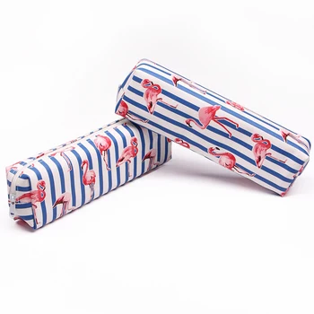 

Cute Cartoon Flamingos Pencil Bag Large Capacity Kawaii Pen Case Gifts Material Canvas Zip Bag School and Office Stationery Gift