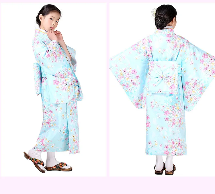Японский Стиль маленьких Обувь для девочек халат кимоно Малыш Хлопок Юката дети Этап платье для сцены ребенок Костюмы для косплея