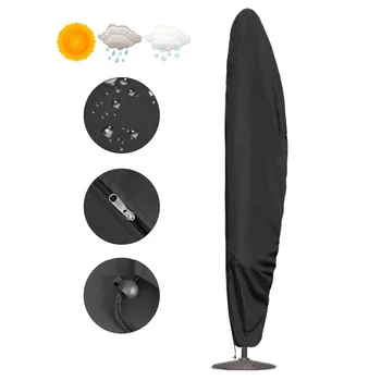 

Waterproof Umbrella Cover with Pouch Outdoor Patio Parasol Umbrella Cover Rain Cover Accessories Draw String Neck 50x70x265cm