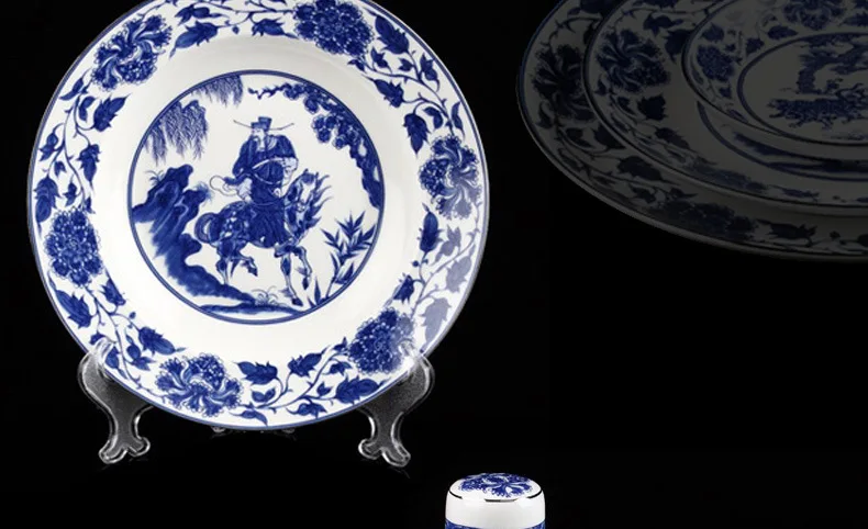 Синий белый фарфоровый набор посуды, Рождественская домашняя костлявая фарфоровая миска, набор посуды, простая керамическая китайская миска, комбинация