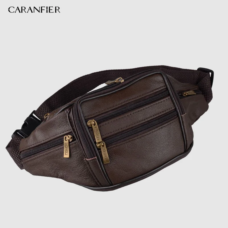 CARANFIER العلامة التجارية أزياء الرجال جلد طبيعي الخصر حزم الرجال المنظم السفر الخصر حزمة ضرورة حزام خصر الهاتف المحمول حقيبة CARANFIER العلامة التجارية أزياء الرجال جلد طبيعي الخصر حزم الرجال المنظم السفر الخصر حزمة ضرورة حزام خصر الهاتف المحمول حقيبة