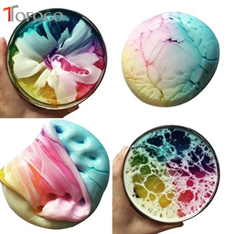 

TOFOCO 60/100ml Colorful Slime Fluffy Scented Anti Stress Cotton Mud Cristal Clay DIY Slime Box Toys Lizun Sand Sludge For Kids