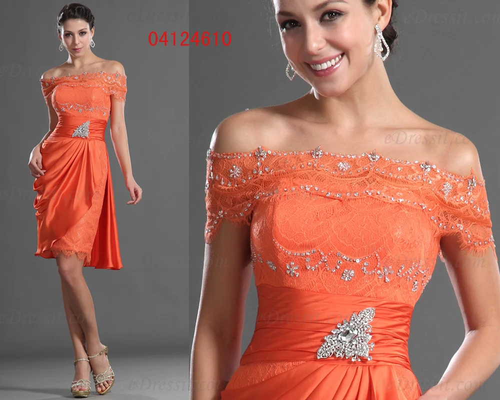 orange cocktail dresses
