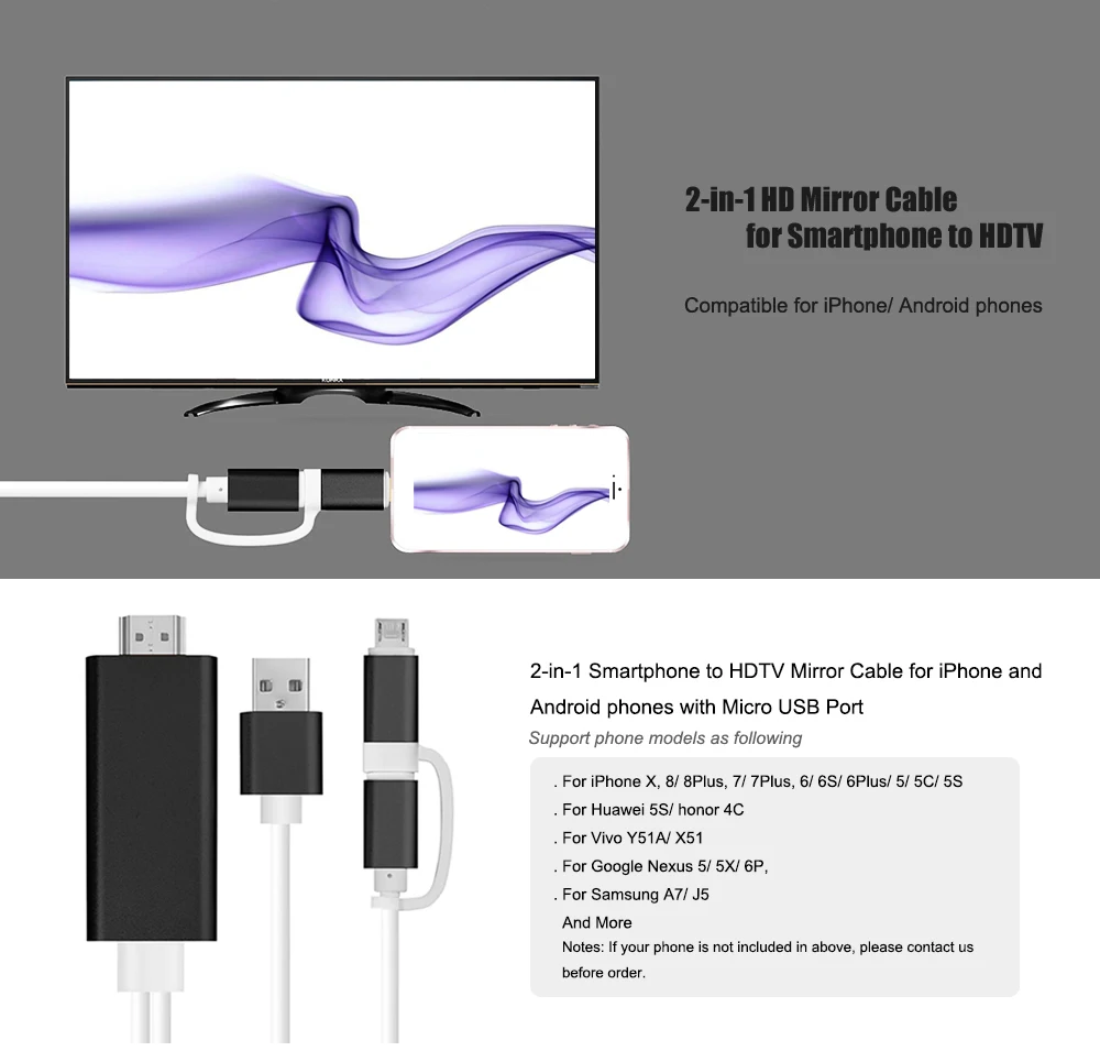 2 в 1 HDMI кабель системы освещения к HDMI адаптер для Apple iPhone 7 6 S Micro USB к HDMI кабель для телевизоров Samsung Цифровой AV адаптер