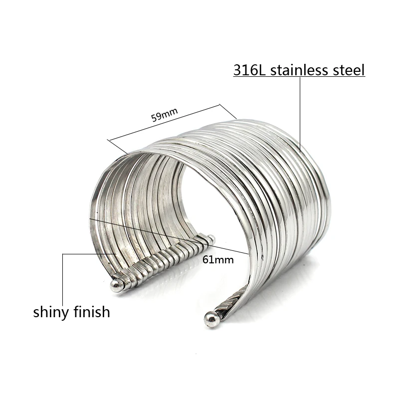 Big Design Cuff Bangles for Men Women Fashion Stainless Steel Bracelet Pulseira Feminina Luxury Halloween Present 2