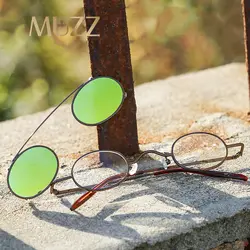 MUZZ стимпанк круглые металлические солнцезащитные очки для Для мужчин Для женщин Сменные стёкла Ретро Винтаж зеркальный круг