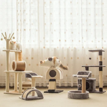 

Cat Climbing Frame Scratch Board For Cat Trees Jumping Toy with Cats Bed for Cats Nest Pet Supplier