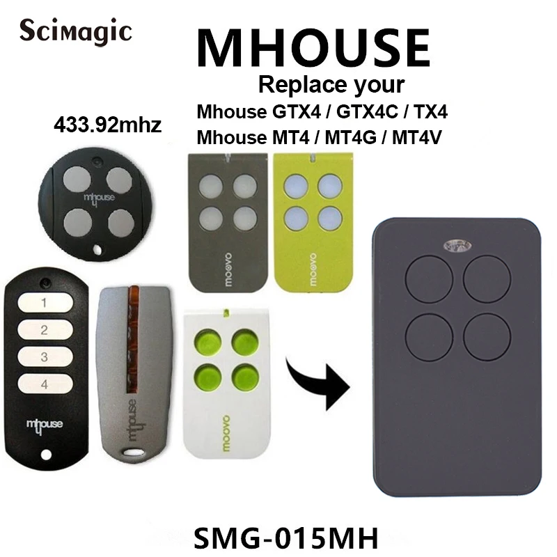 

Universal gate Garage Door Remote Control Replacement For Mhouse/MyHouse TX4 TX3 GTX4 MT4 MT4G 433mhz free shipping