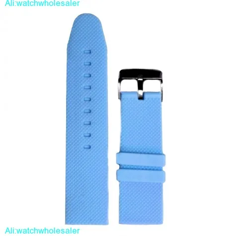26mm Deep Sky Blue Silicone Jelly Rubber Unisex Watch Band Straps WB1063B26JB