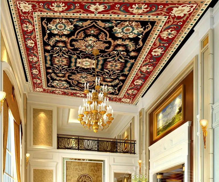 European style Customize Ceiling Murals Wallpaper Pattern Art 3D