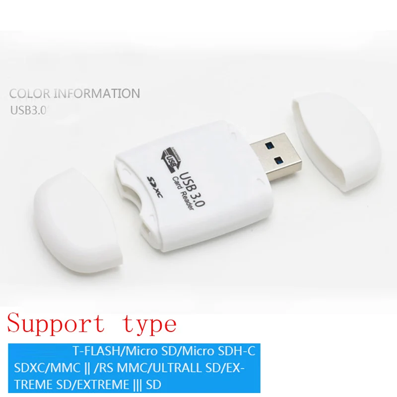 USB 3,0 Multi 2 в 1 память Телефон Card Reader 5 Гбит/с адаптер для SD/TF micro SD ПК Компьютерные аксессуары - Цвет: Белый