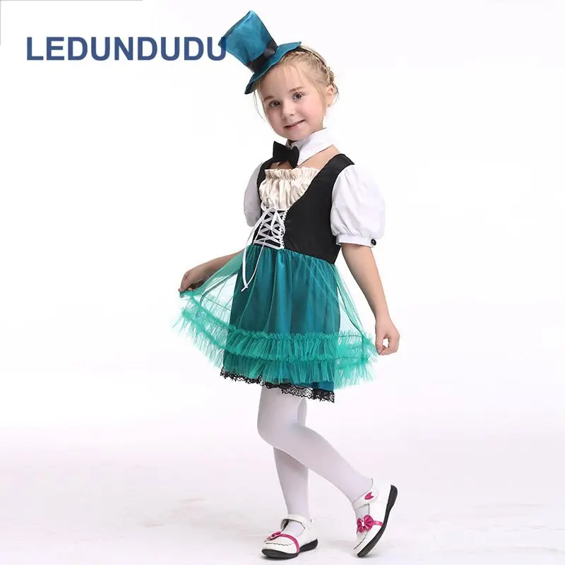 Queen Of Hearts Cosplay Costume for Kids Girls Princess Dress Children Halloween Fancy Party Suit (12)