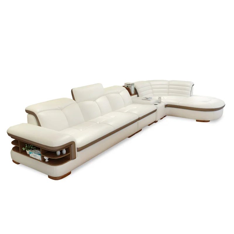 2 сиденья 1 рука+ гостиная) современный скрепленный кожаный Конер диван с l формой# CE-K04