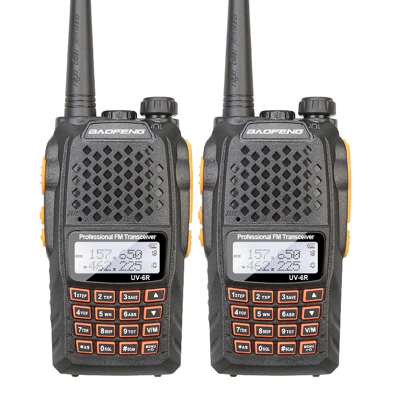 2 шт./лот Высокое качество Dual Band двухстороннее радио BAOFENG UV-6R с 5 Вт мощность УКВ uv6r двухканальные рации