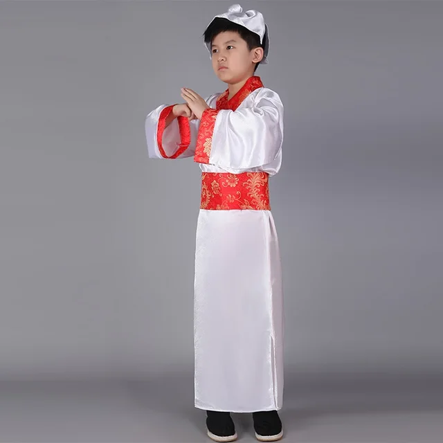 Hanfu Chinese Kids Costume Boys Wushu Clothing Folk Dress Traditional