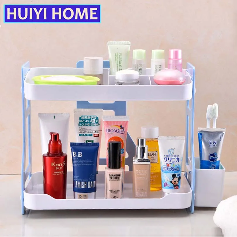 2 طبقة الحمام تخزين الرف المنزلية المطبخ التوابل الرف سطح المكتب مستحضرات التجميل التشطيب رف EGN436