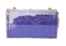 Trend of stars moving transparent acrylic pearl women s fashion personality chain shoulder bag font b