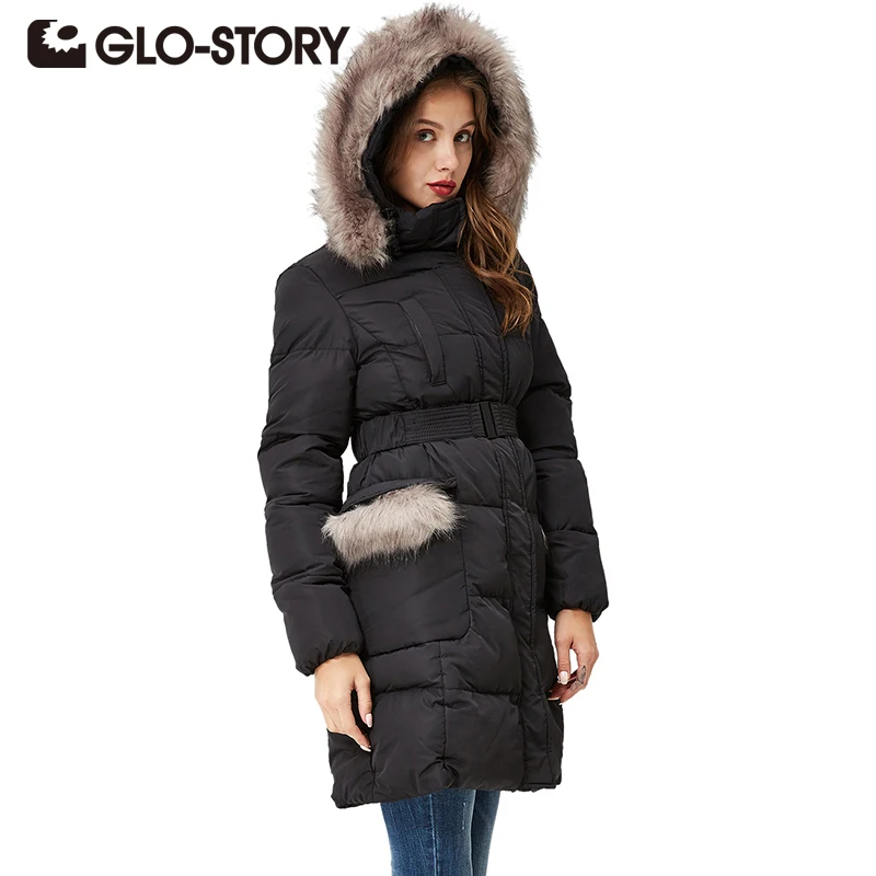 GLO STORY Women Winter Black Down Jacket Coat Casual Women Parkas Warm