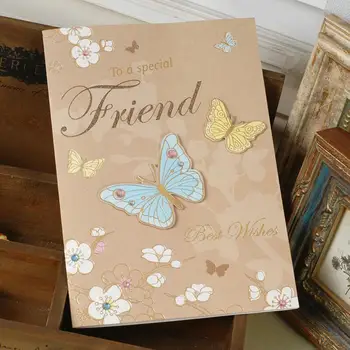 

10pcs/lot Cartoon Flowers Butterfly Message Card Thanks Card Baby Birthday Greeting Card Festival Celebration