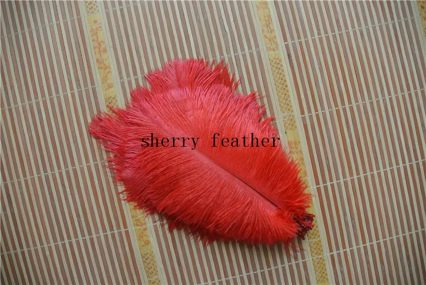 

Free Shipping-50 pcs 5-8inch red Ostrich Feather for wedding decor party craft supplies