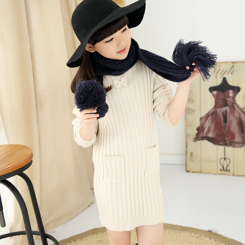 Child Long Sweater Girl Korean Sweater Winter Children Girls Sweaterin