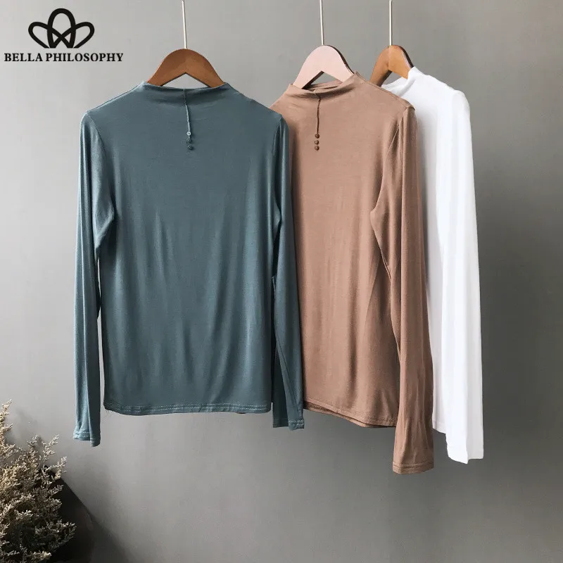 Wonder 2018 new autumn new long-sleeved elastic cotton shirt women