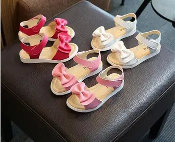 

Cute girl bow princess sandals 2020 new summer sandals girl beach sandals 1-14 years old children sandals girls shoes