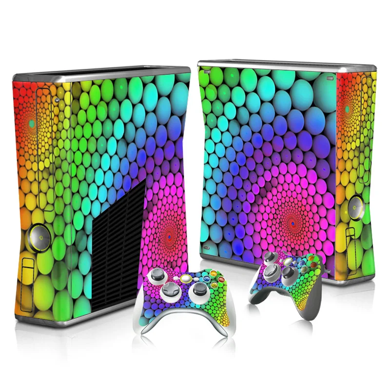 Colorful Skin Sticker Protector for Microsoft Xbox 360 Slim font b console b font and 2
