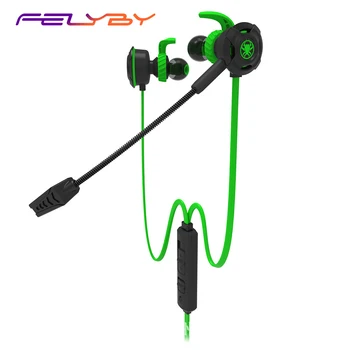 

FELYBY Wired E-Sport Earphone with Adjustable Mic for PS4 for Laptop Computer Cellphone Earburds with Snug and Soft Design