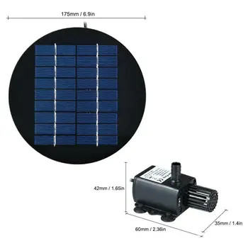 

200L/H Garden Pool Pond Solar Panel Power Fountain Water Pump Aquarium Submersible Brushless Pump DC12V