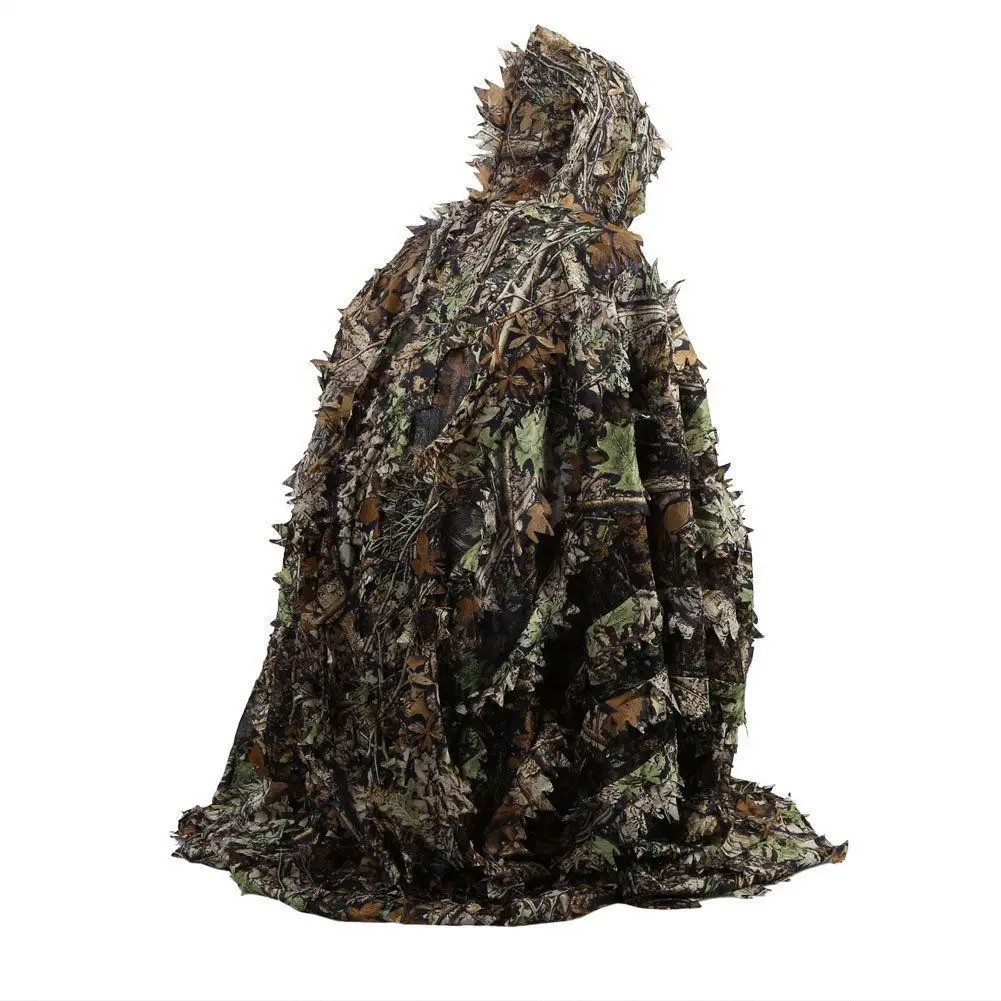 Охотничья Тактическая Военная 3D Джунгли лист лес камуфляжная одежда дикая фотография ghillie Костюмы Снайпер невидимость плащ