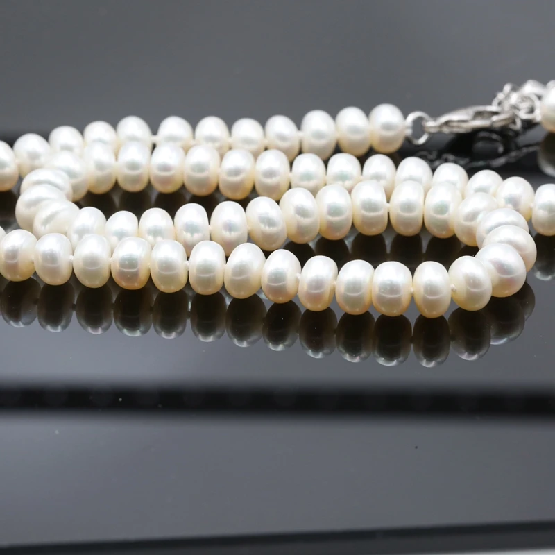 BaroqueOnly белое ожерелье из натурального пресноводного жемчуга 8-9 мм ожерелье из бисера ювелирное изделие 40 см/45 см/50 см Длина ожерелье для женщин Подарки