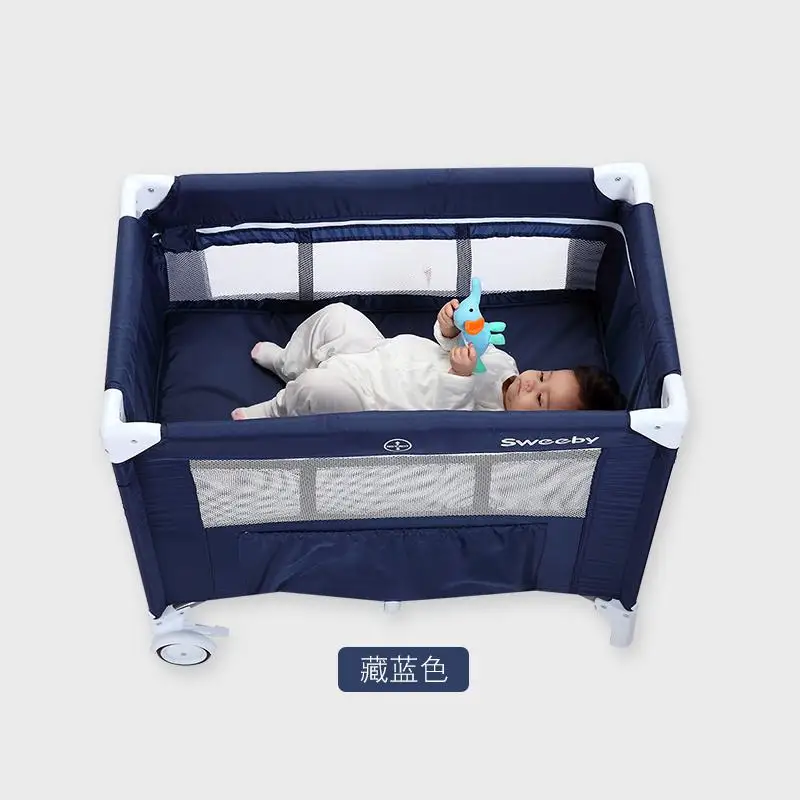 Babyfond мини-детская кровать маленького размера портативная игровая кровать складная кровать маленького типа маленькая кровать - Цвет: Blue