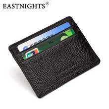 EASTNIGHTS Genuine Leather Card Holder Business Credit Card Holder Women & Men Cow Leather Slim Wallets TW0490 2018 genuine cow leather men