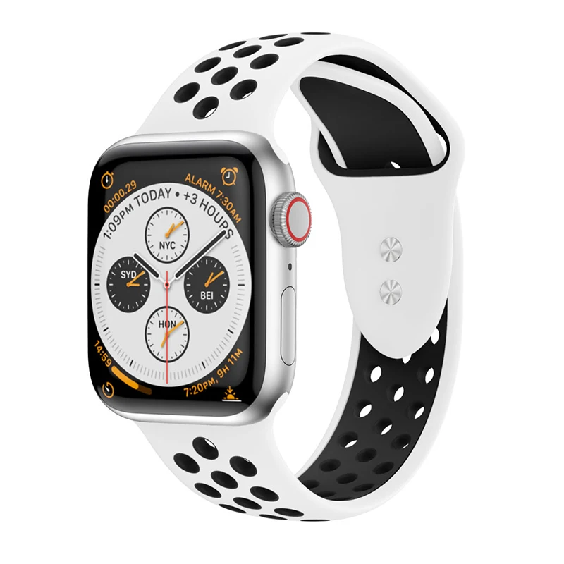 B For Apple Two-tone Silica Gel Watchband for Apple Watche Nike Watchband for Iwatch 1234 Generation Motion A Wrist Bring - Цвет: B