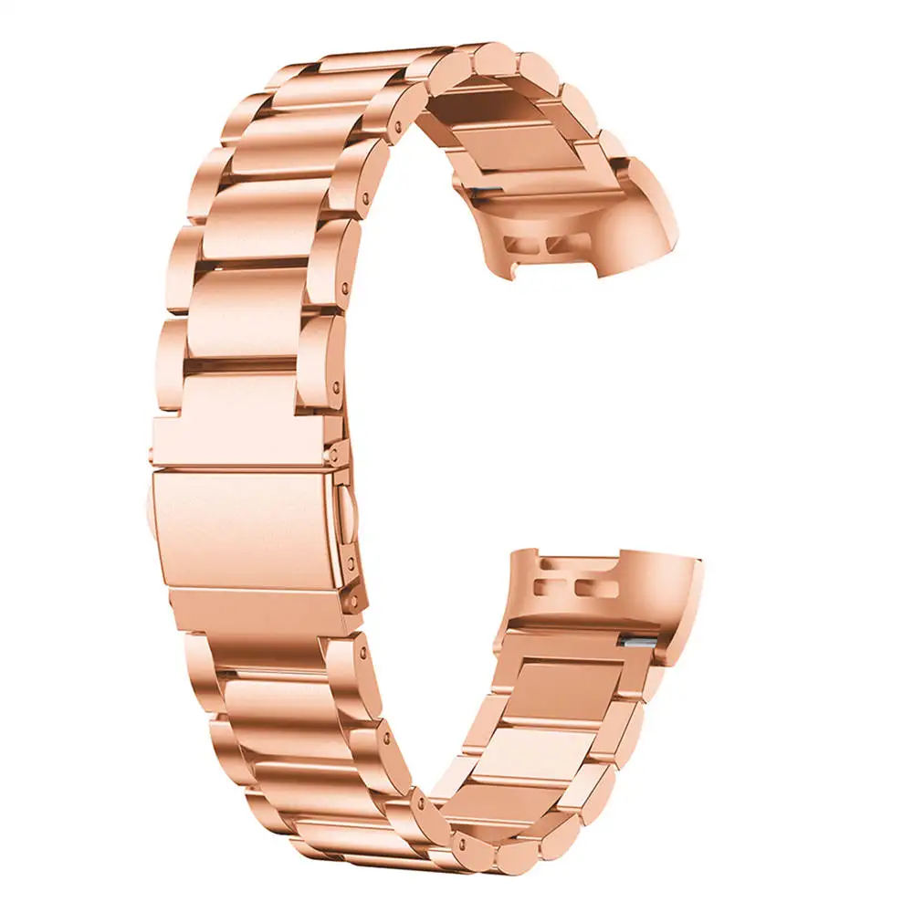 Для Fitbit заряд 3 часы ремень заменить Для мужчин Т группа Для мужчин Для женщин Мода Нержавеющая сталь металлический браслет из розового
